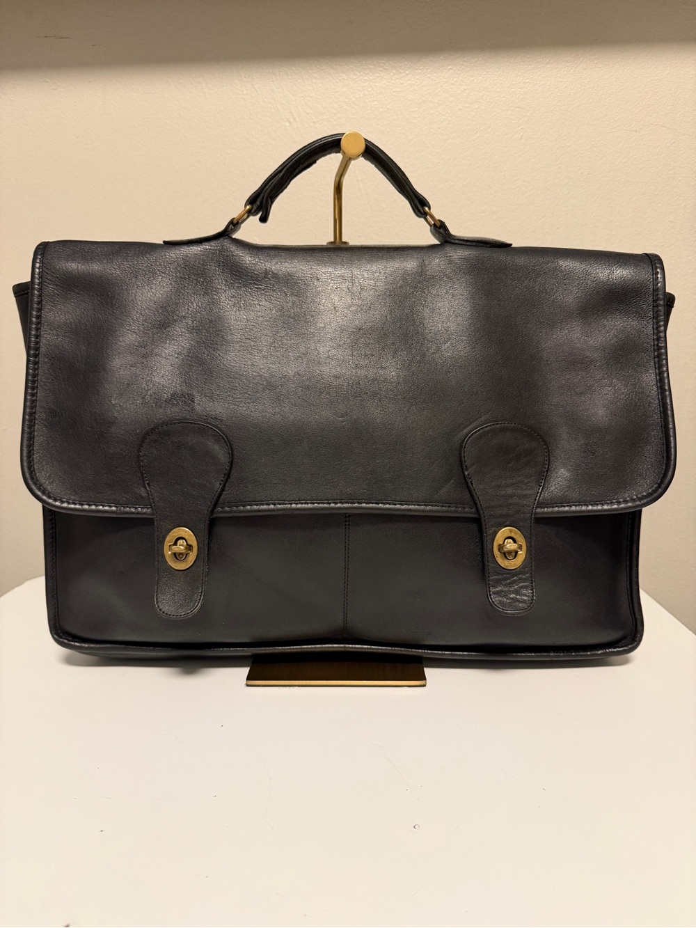 Vintage Coac Leather Briefcase with 2 Front Pocket - Picture 1 of 16